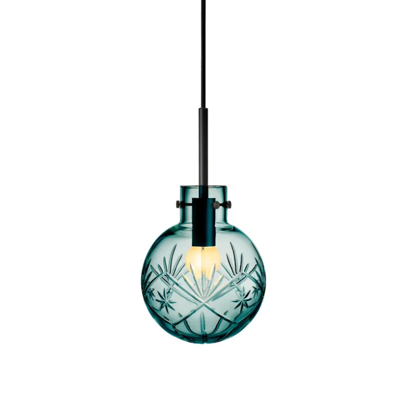 HADELAND GLASSVERK Taklampe Finn Blågrønn New