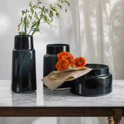 HADELAND GLASSVERK Tindre Vase/Lyslykt Røkgrå 30,5cm Clearance