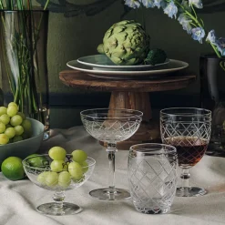 HADELAND GLASSVERK Victoria Dessertskål Stett Ruteslip 25cl Klar Outlet