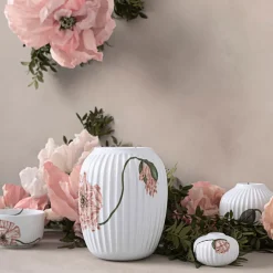 KÄHLER DESIGN Kähler Hammershøi Poppy Lysestake 7,5cm Hvit m/Dekor Clearance