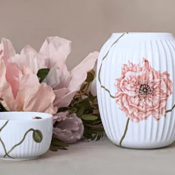 KÄHLER DESIGN Kähler Hammershøi Poppy Vase 21cm Hvit m/Dekor New