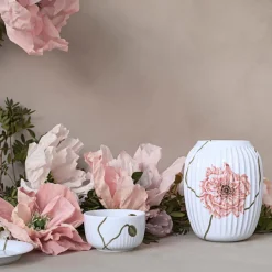 KÄHLER DESIGN Kähler Hammershøi Poppy Vase 21cm Hvit m/Dekor New