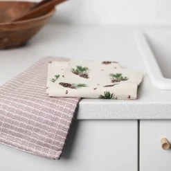 CHRISTIANIA 1739 Kjøkkenhåndkle Furu/Mønster Bomull 50X70cm 2pk