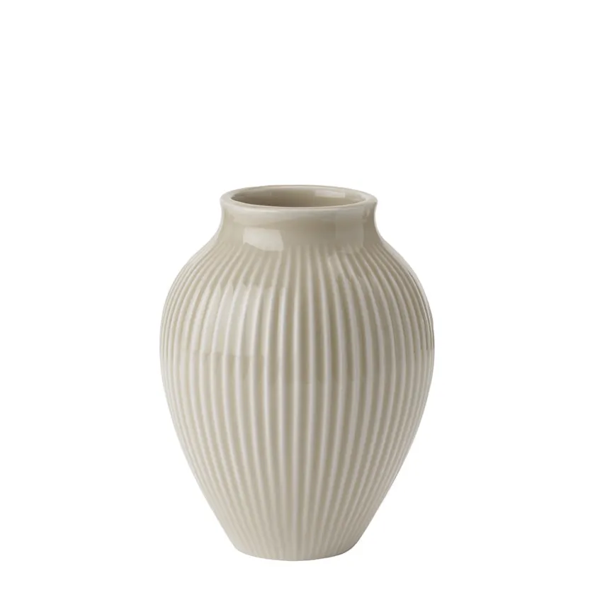 KNABSTRUP KERAMIK Vase 12,5cm Riflet Sand