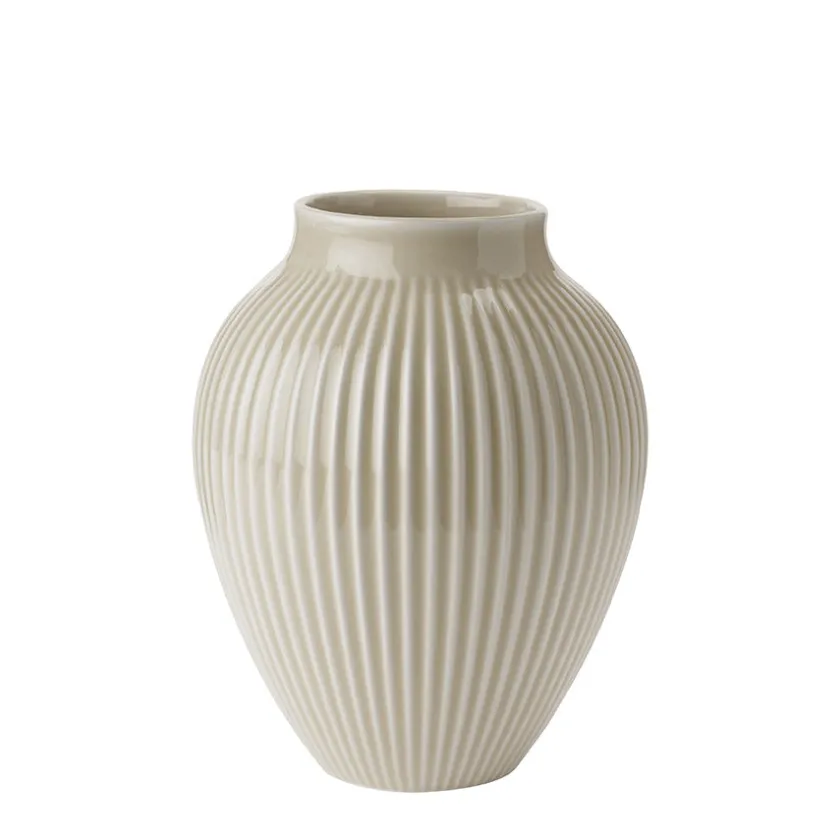 KNABSTRUP KERAMIK Vase 20cm Riflet Sand Outlet