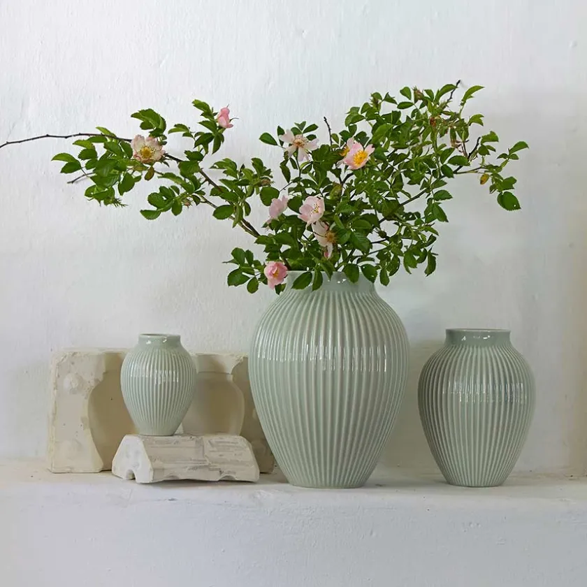 KNABSTRUP KERAMIK Vase 27cm Riflet Mint Online