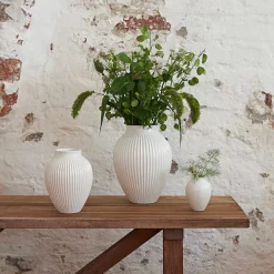 KNABSTRUP KERAMIK Knabstrup Vase 27cm Riflet Hvit Online