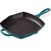 LE CREUSET Kvadratisk Grillpanne Støpejern 26cm Deep Teal Hot
