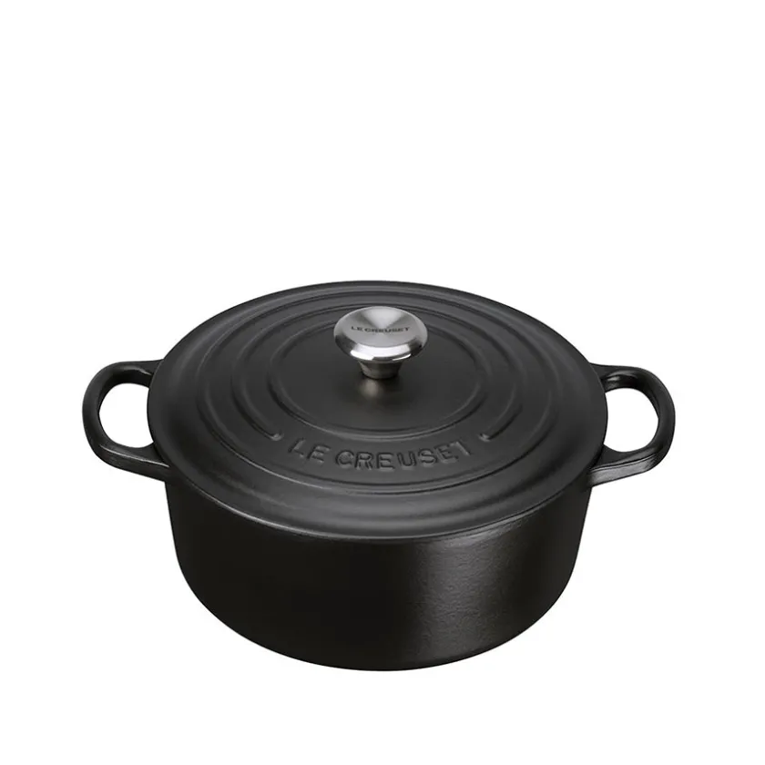 LE CREUSET Støpejernsgryte 3,3L/22cm Matte Black New