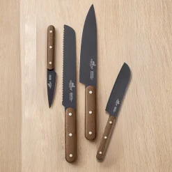 LION SABATIER Phenix Walnut Knivsett 4 Deler Sort/Valnøtt Hot