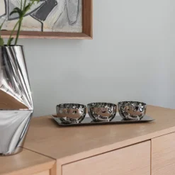 LØVE Løve Vinje Fat m/3 Skåler Rustfritt Stål 30cm Sølv Clearance