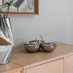 LØVE Løve Vinje Skål 3 i 1 Rustfritt Stål 23cm x 11cm Sølv Sale