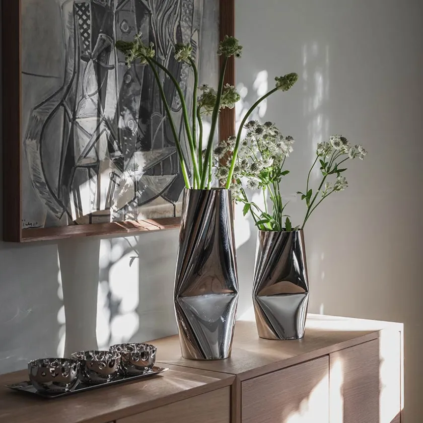 LØVE Løve Vinje Vase Rustfritt Stål 34,5cm Sølv Clearance