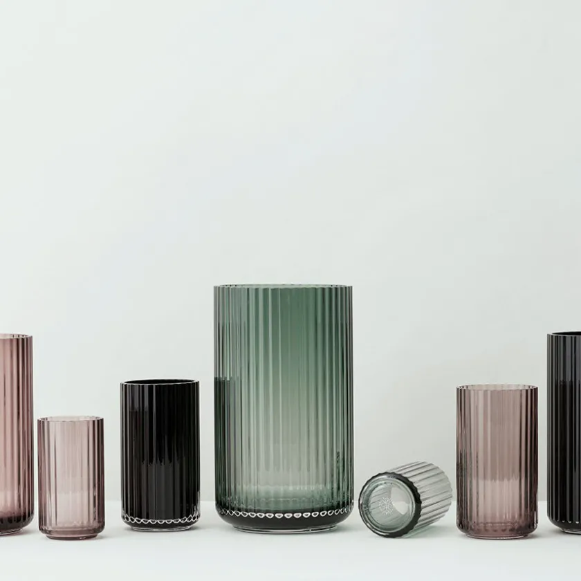 LYNGBY Porcelæn Vase 25cm Grønn Glass Outlet