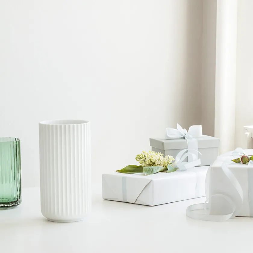 LYNGBY Porcelæn Vase 20,5cm Hvit Porselen Discount