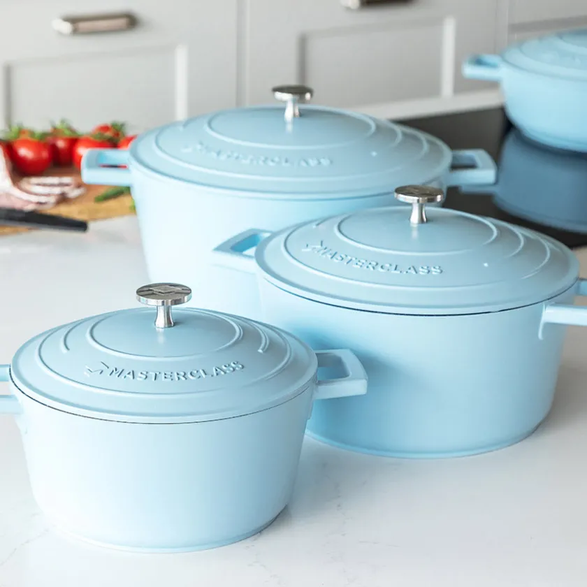 Lifetime Brands Europe ltd Masterclass Cast Aluminium Gryte 4L Himmelblå