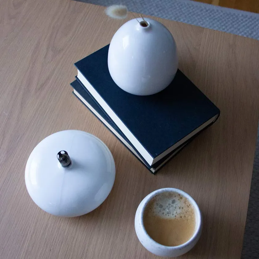 PORSGRUNDS PORSELÆNSFABRIK Nordic Living Oljelampe 13,5 x 7cm Hvit New