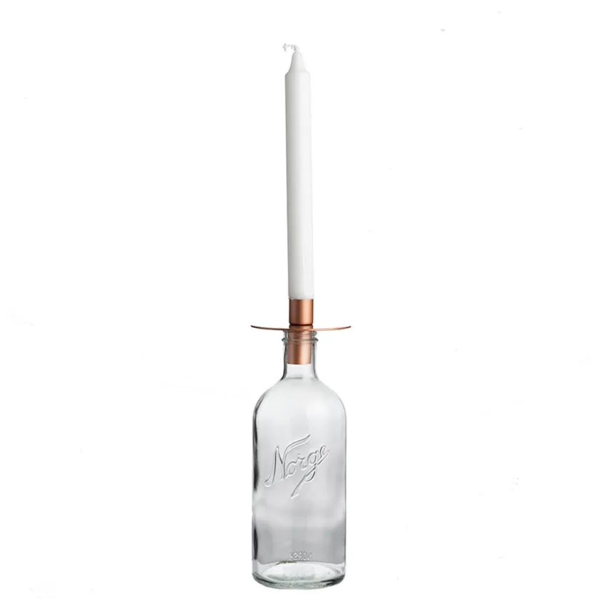 NORGESGLASSET Lysholder til Norgesflaske Rosegull Sale