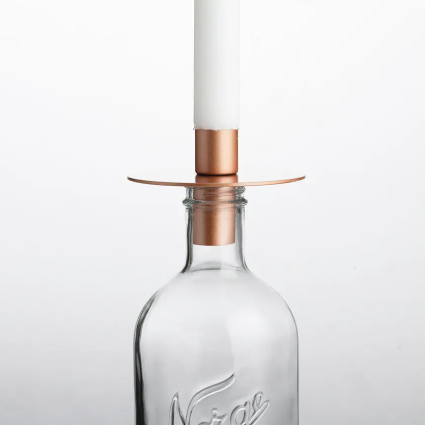 NORGESGLASSET Lysholder til Norgesflaske Rosegull Sale