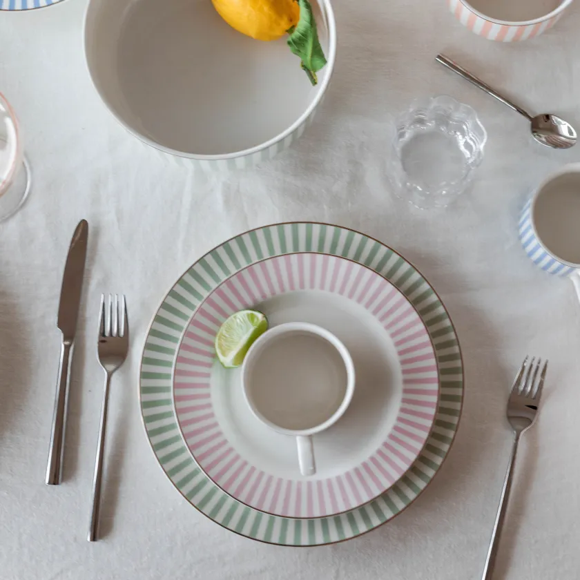 NOVA Abby Tallerken 26cm Grønn m/Gullkant Best