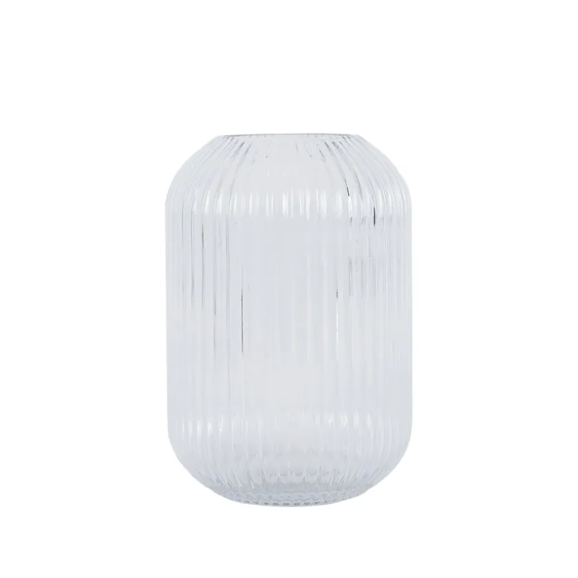 NOVA Edge Vase m/riller Klar 22cm Hot