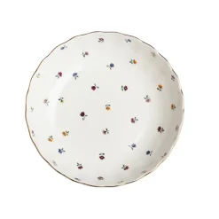 NOVA Lilly Dyp Tallerken m/Blomster og Gullkant 20cm Hvit Online