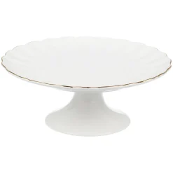 NOVA Lilly Kakefat På Stett 28cm Hvit m/Gullkant Sale