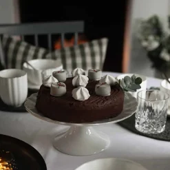 NOVA Lilly Kakefat På Stett 28cm Hvit m/Gullkant Sale