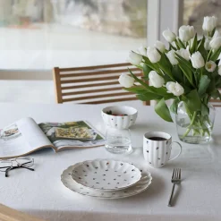 NOVA Lilly Krus m/Blomster og Gullkant 32cl Hvit Hot