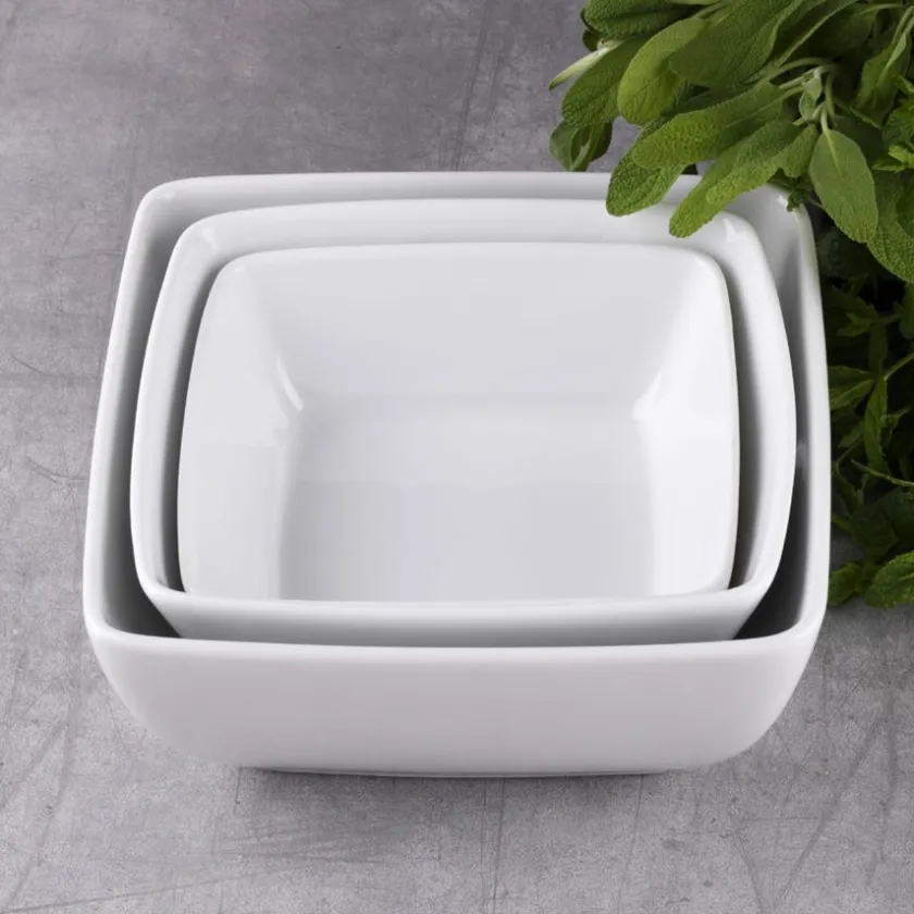 PORSGRUNDS PORSELÆNSFABRIK Porsgrunds Porselænsfabrik Sense Serveringsboller Firkant 3pk Best