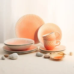 PORSGRUNDS PORSELÆNSFABRIK Porsgrunds Porselænsfabrik Kamskjell Tallerken 26cm Korall Hot