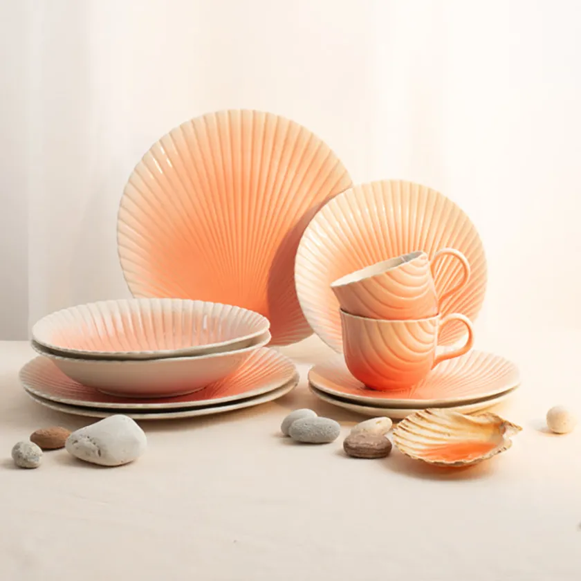 PORSGRUNDS PORSELÆNSFABRIK Porsgrunds Porselænsfabrik Kamskjell Tallerken 26cm Korall Hot