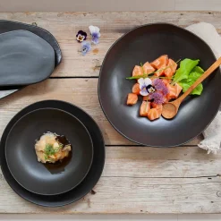 PORSGRUNDS PORSELÆNSFABRIK Porsgrunds Porselænsfabrik Natur Organisk Asjett 24cm Matt Sort New