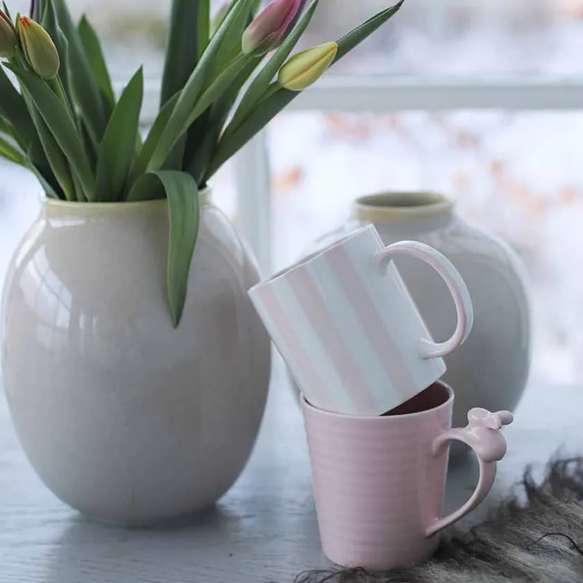 PORSGRUNDS PORSELÆNSFABRIK Porsgrunds Stripekopp 30cl Rosa 2pk Best