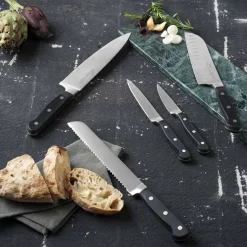 SABATIER 2 Lions Lion Knivsett 5 Deler Stål/Sort m/Gaveeske