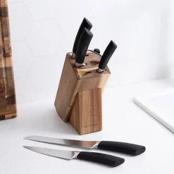 SCANPAN Sax Knivblokk Med Knivsliper & Knivsett 5 Deler Best