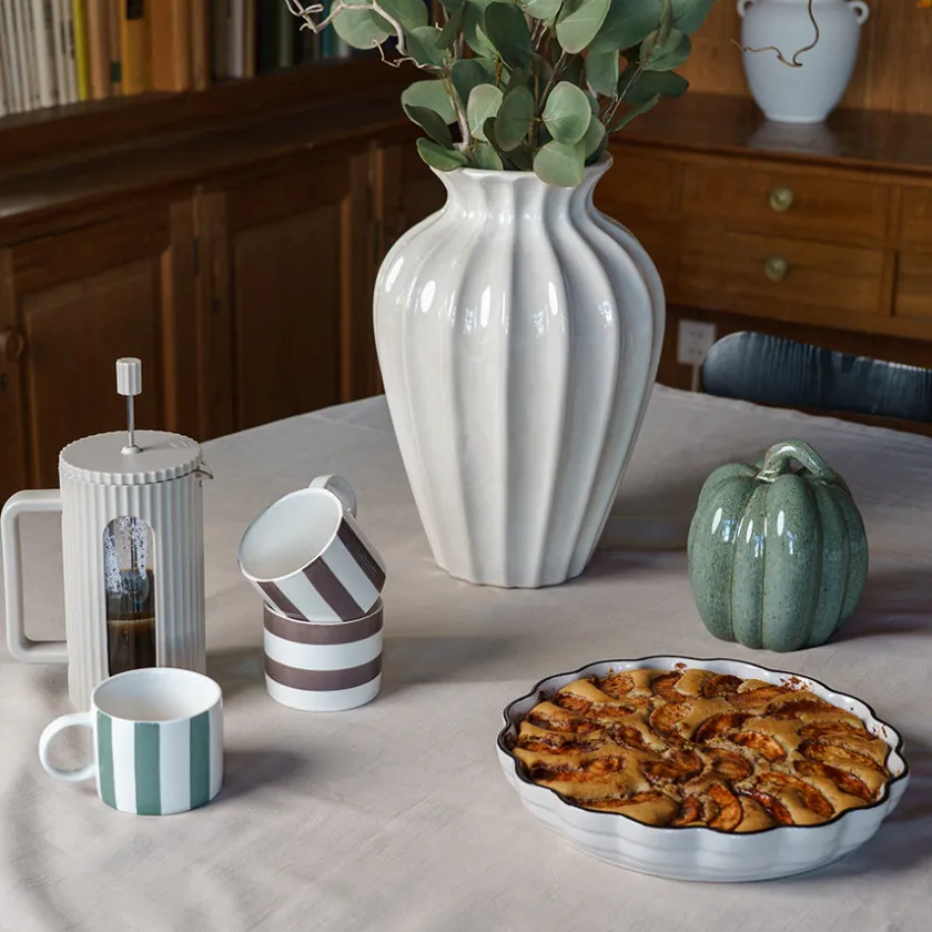 SEASONS Fall Collection Krus 28cl Liggende Striper Burgunder Discount