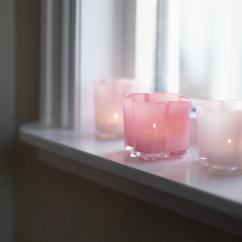 SEASONS Love Collection Lyslykt Blomst 8x8,5cm Rosa Best