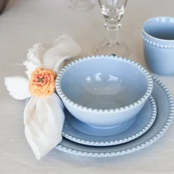 SEASONS Summer Collection Serviettring Porselen m/Heklet Blomst 2pk Gu New