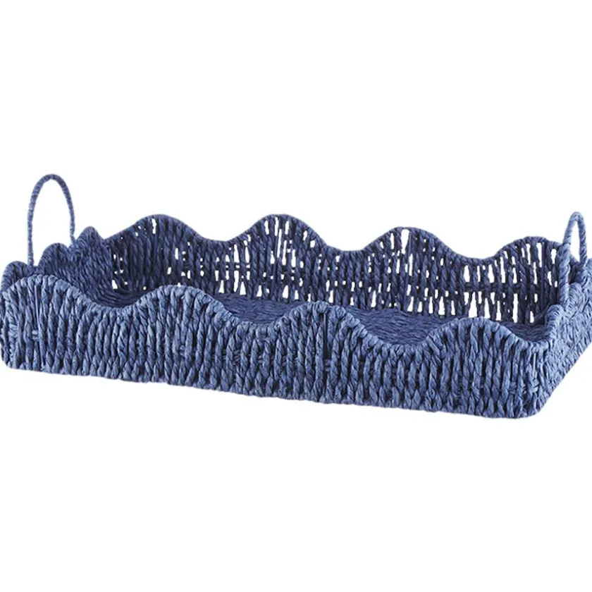 SEASONS Summer Collection Kurv Bølge Bambus 41cm Blå Discount