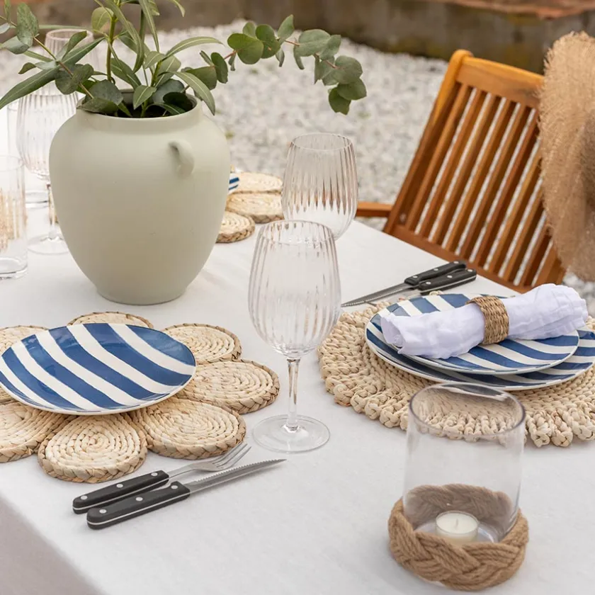 SEASONS Summer Collection Tallerken 26cm Blå Striper New