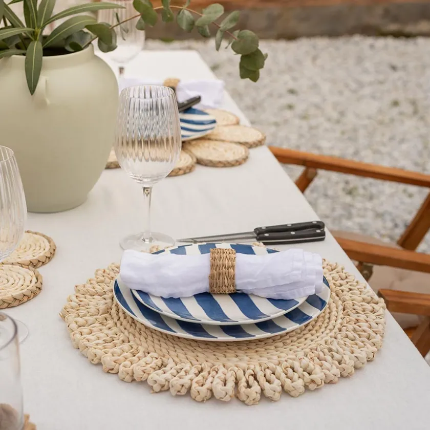 SEASONS Summer Collection Tallerken 26cm Blå Striper New