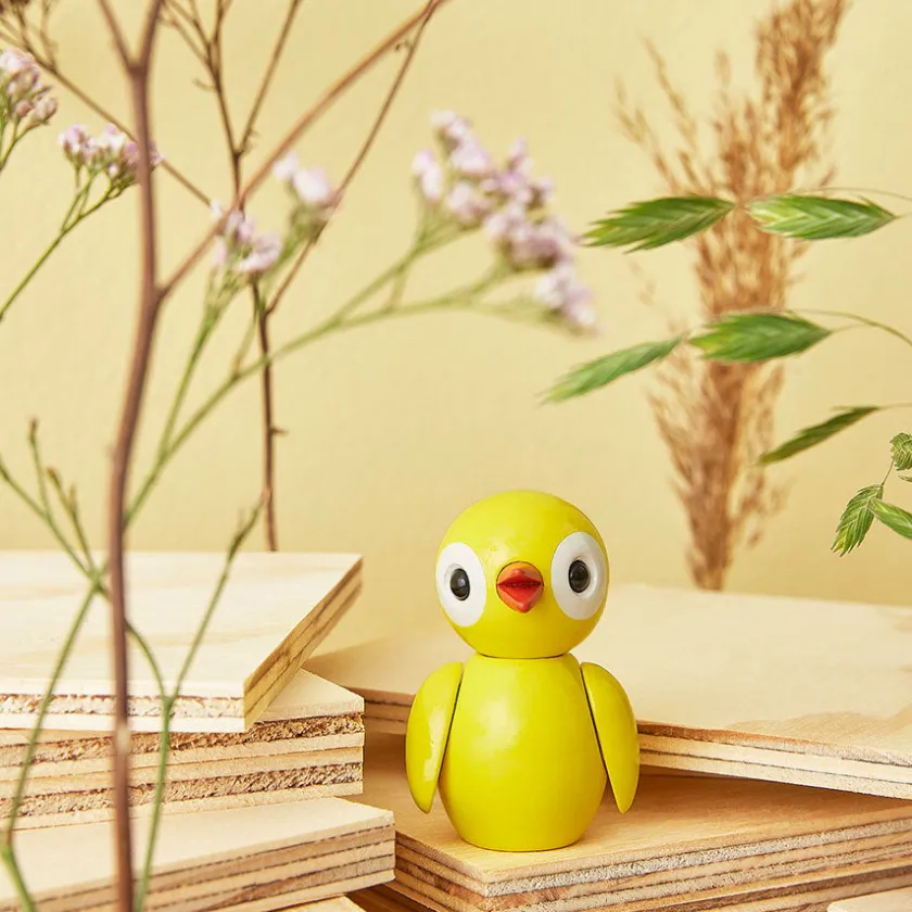 SPRING COPENHAGEN Youthful Yellow fuglefigur i tre Clearance