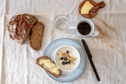 PORSGRUNDS PORSELÆNSFABRIK TALLERKEN FLAT 22 CM BLÅ - 4PK Best