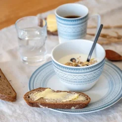 PORSGRUNDS PORSELÆNSFABRIK TALLERKEN FLAT 22 CM BLÅ - 4PK Best